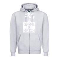 Heather Grey game & watch tribute Zipper Hoodie - artisFamous