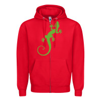 Red gecko reptile Zipper Hoodie - artisFamous