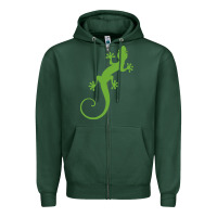 Sports Green gecko reptile Zipper Hoodie - artisFamous