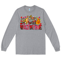 Heather Grey Nacho Valentine Long Sleeve Tee - CowhideDigitalArt