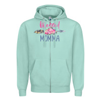 Seafoam blessed momma Zipper Hoodie - artisFamous