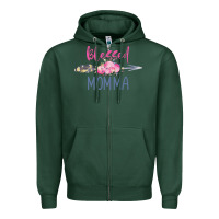 Sports Green blessed momma Zipper Hoodie - artisFamous