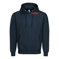Navy interpol antics crop top Zipper Hoodie - artisFamous