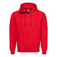 Red interpol antics crop top Zipper Hoodie - artisFamous
