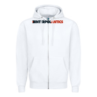 White interpol antics crop top Zipper Hoodie - artisFamous