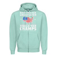 Seafoam back to back undefeated world war champs Zipper Hoodie - artisFamous
