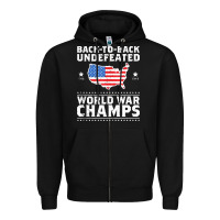 Black back to back undefeated world war champs Zipper Hoodie - artisFamous