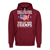 Burgundy back to back undefeated world war champs Zipper Hoodie - artisFamous