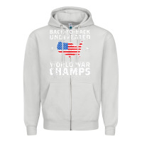 Dove Grey back to back undefeated world war champs Zipper Hoodie - artisFamous
