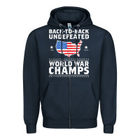 Navy back to back undefeated world war champs Zipper Hoodie - artisFamous