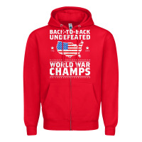Red back to back undefeated world war champs Zipper Hoodie - artisFamous