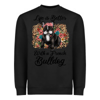 Black life is better with a french bulldog Heavyweight Sweatshirt - JahusDesignShop