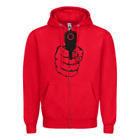 Red hands up pistol Zipper Hoodie - artisFamous