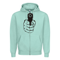 Hands Up Pistol Zipper Hoodie | Teevron