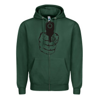 Sports Green hands up pistol Zipper Hoodie - artisFamous