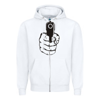 White hands up pistol Zipper Hoodie - artisFamous