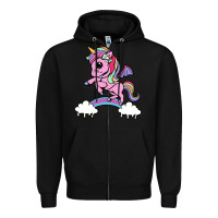 Black cute unicorn Zipper Hoodie - artisFamous