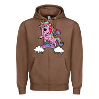 Chestnut cute unicorn Zipper Hoodie - artisFamous