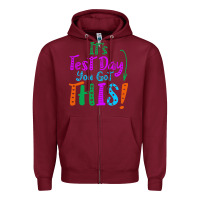 Burgundy it's test day you got this Zipper Hoodie - artisFamous