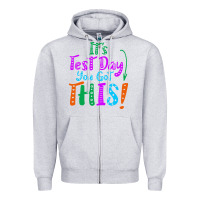 Heather Grey it's test day you got this Zipper Hoodie - artisFamous