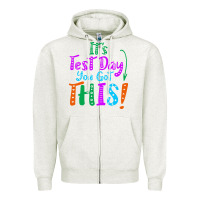 Oatmeal Heather it's test day you got this Zipper Hoodie - artisFamous