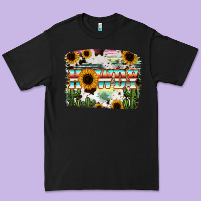Howdy Serape And Sunflower Premium Tee Designed By Ranaportraitstore