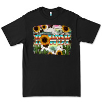 Black Howdy Serape And Sunflower Premium Tee - RanaPortraitStore