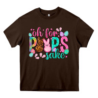 Chocolate Brown oh for peeps sake Easter Day Heavy Core Tee - HowdyJamesFarm