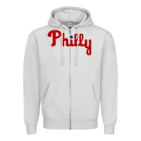 Dove Grey baseball philly Zipper Hoodie - artisFamous