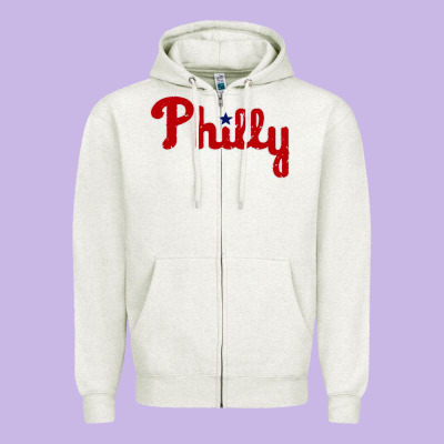 Baseball Philly Zipper Hoodie Designed By Artisfamous