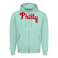 Seafoam baseball philly Zipper Hoodie - artisFamous