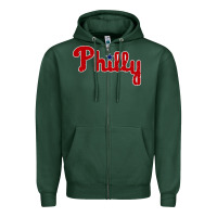 Sports Green baseball philly Zipper Hoodie - artisFamous