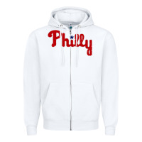 White baseball philly Zipper Hoodie - artisFamous
