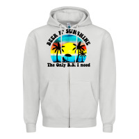 Dove Grey beer n' sunshine the only B.S. i need Zipper Hoodie - artisFamous