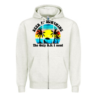 Oatmeal Heather beer n' sunshine the only B.S. i need Zipper Hoodie - artisFamous
