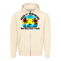 Beer N' Sunshine The Only B.s. I Need Zipper Hoodie | Teevron