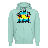 Seafoam beer n' sunshine the only B.S. i need Zipper Hoodie - artisFamous