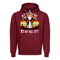 Burgundy vintage not my pasture not my bull cow Zipper Hoodie - artisFamous