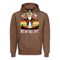 Chestnut vintage not my pasture not my bull cow Zipper Hoodie - artisFamous