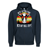 Navy vintage not my pasture not my bull cow Zipper Hoodie - artisFamous