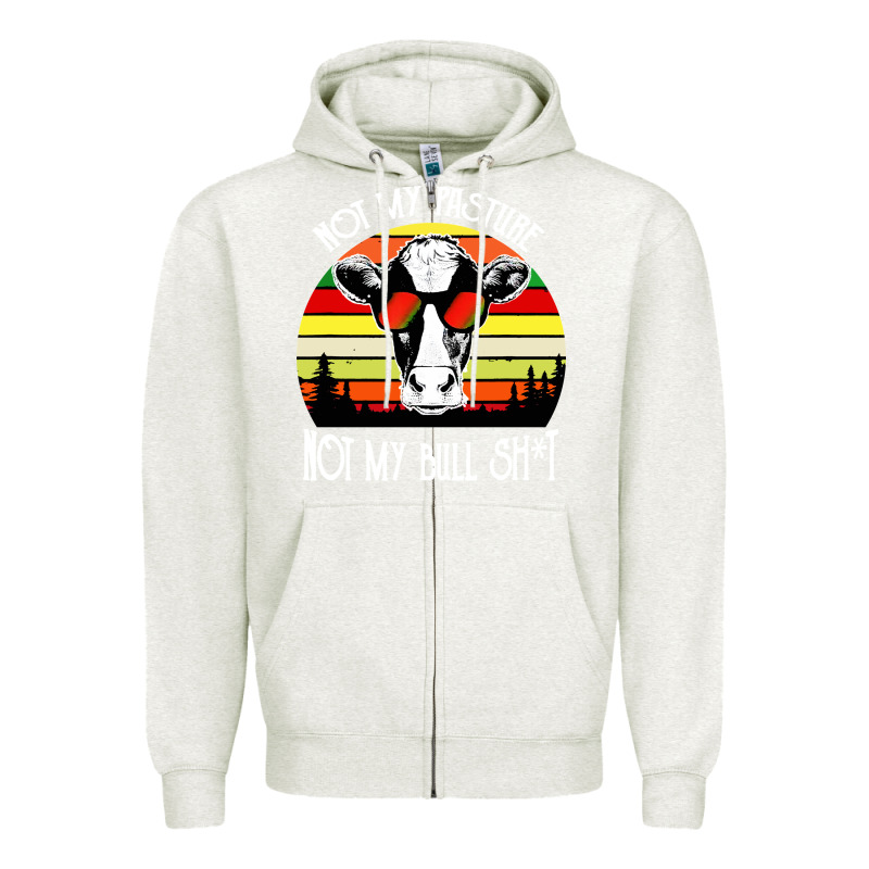 Vintage Not My Pasture Not My Bull Cow Zipper Hoodie by artisFamous | Teevron