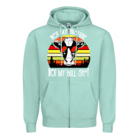 Seafoam vintage not my pasture not my bull cow Zipper Hoodie - artisFamous