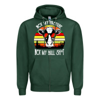 Sports Green vintage not my pasture not my bull cow Zipper Hoodie - artisFamous