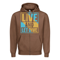 Chestnut Live And Let Dive Retro Style Zipper Hoodie - artisFamous
