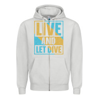 Dove Grey Live And Let Dive Retro Style Zipper Hoodie - artisFamous