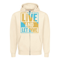 Sandshell Live And Let Dive Retro Style Zipper Hoodie - artisFamous