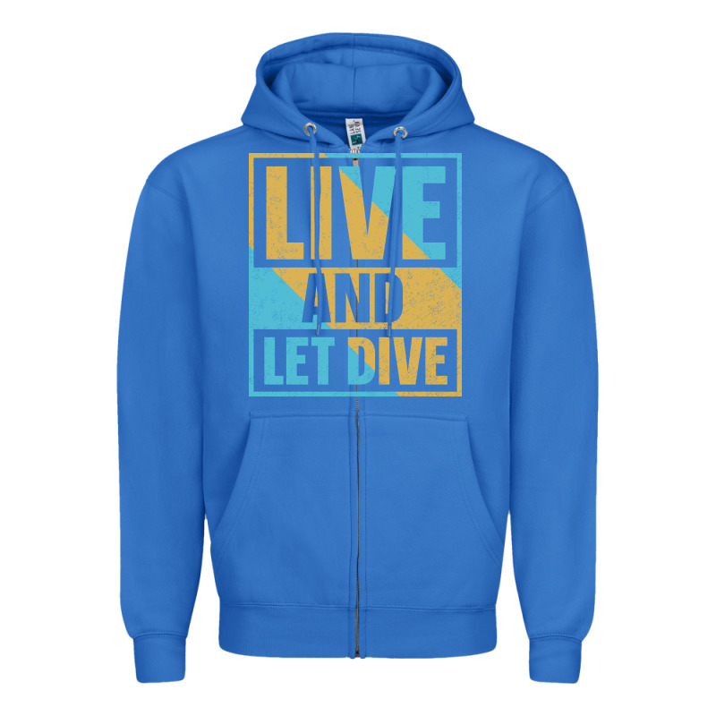 Live And Let Dive Retro Style Zipper Hoodie by artisFamous | Teevron