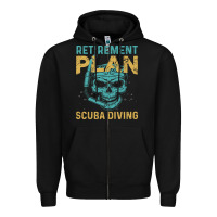 Black Retirement Plan Scuba Diving Zipper Hoodie - artisFamous