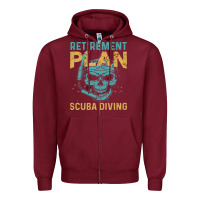 Burgundy Retirement Plan Scuba Diving Zipper Hoodie - artisFamous