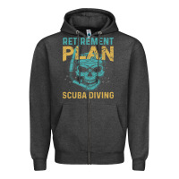 Charcoal Heather Retirement Plan Scuba Diving Zipper Hoodie - artisFamous